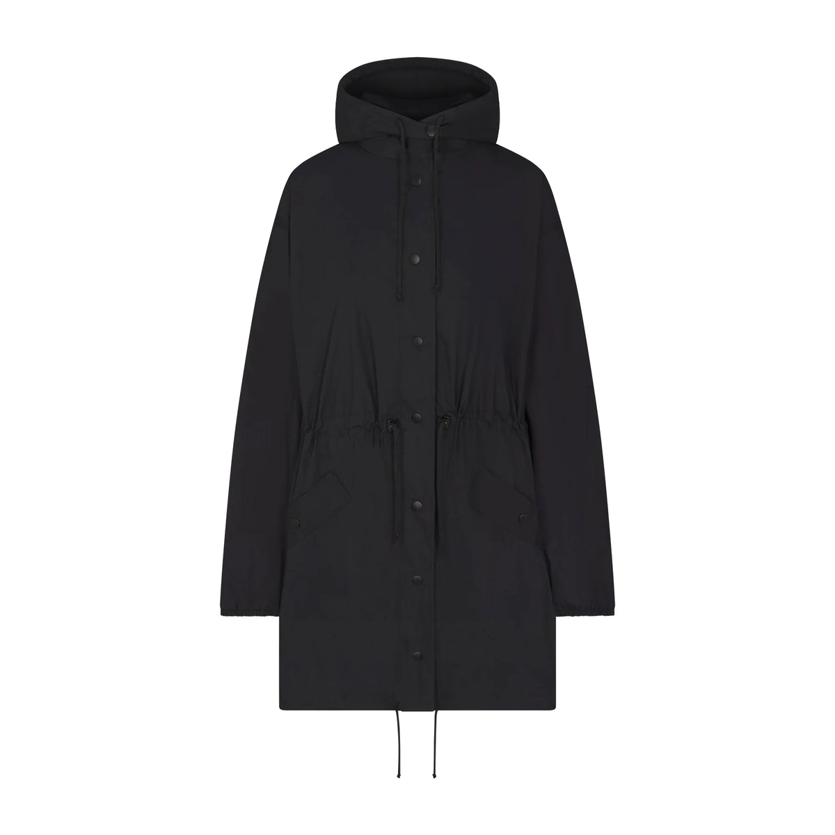 WOVEN COTTON OVERSIZED ANORAK | ONYX