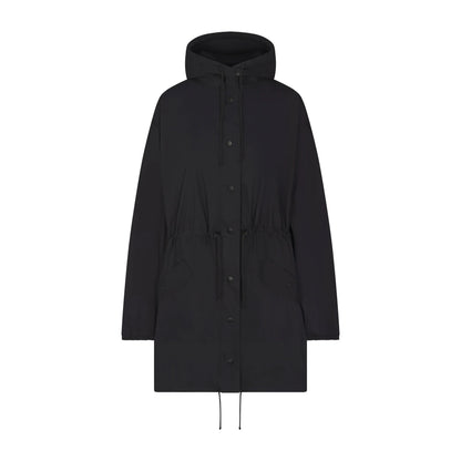 WOVEN COTTON OVERSIZED ANORAK | ONYX