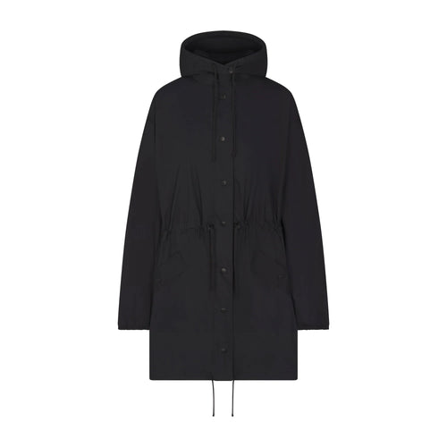WOVEN COTTON OVERSIZED ANORAK | ONYX