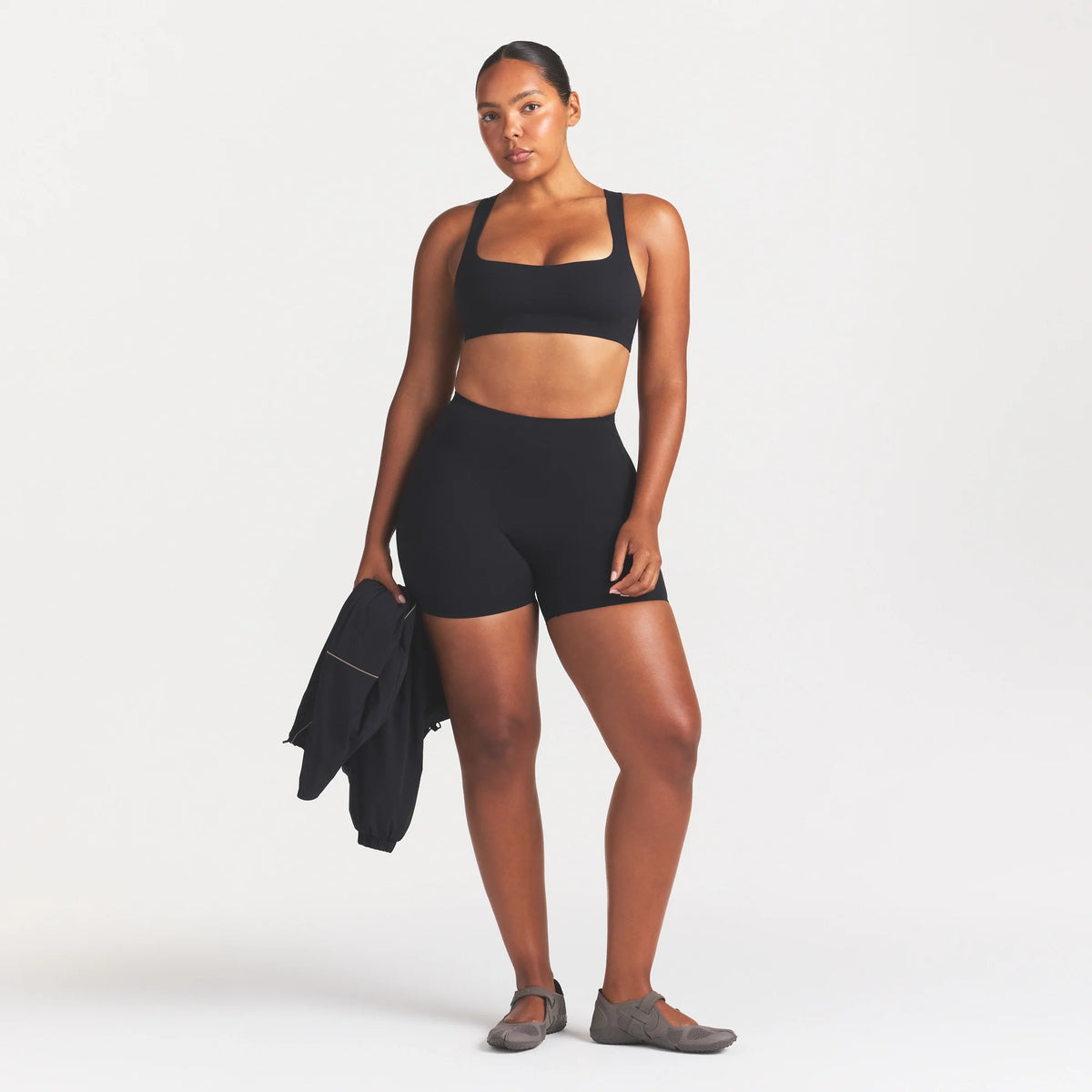 NikeSKIMS STUDIO STRETCH RACERBACK BRA | OBSIDIAN