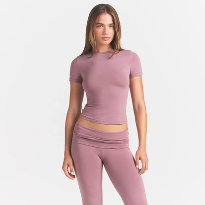 COTTON JERSEY T-SHIRT | MUTED MAUVE