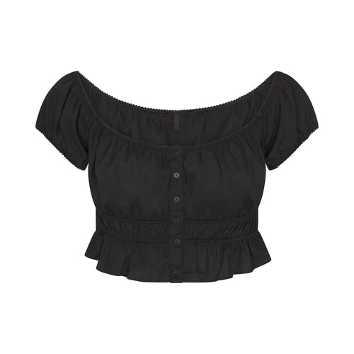 POPLIN APPAREL OFF THE SHOULDER TOP | ONYX