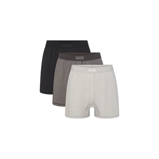 SKIMS COTTON MENS KNIT BOXER 3-PACK | HEATHER MULTI