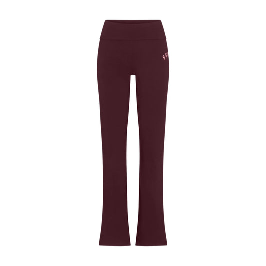 COTTON JERSEY LOGO FOLDOVER PANT | CURRANT ARCHED SKIMS PLAID
