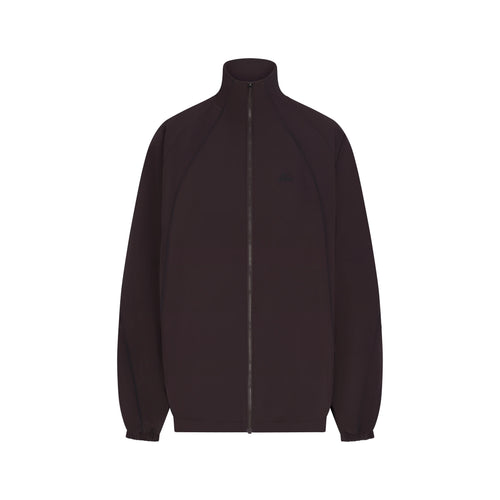 NikeSKIMS STRETCH NYLON OVERSIZED TRACK JACKET | DARK ROAST