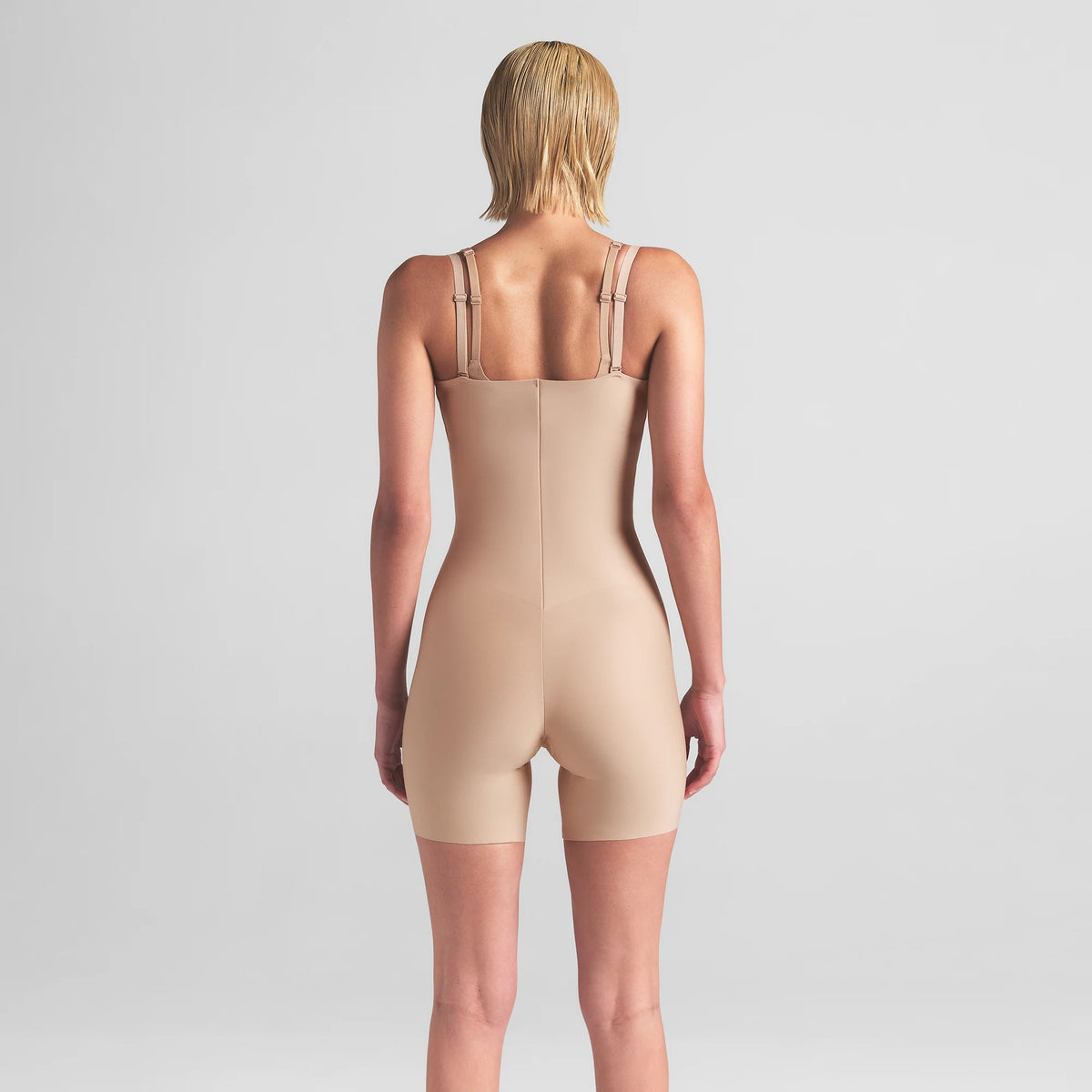 SKIMS BODY CORE SCULPT OPEN BUST MID THIGH BODYSUIT | CLAY