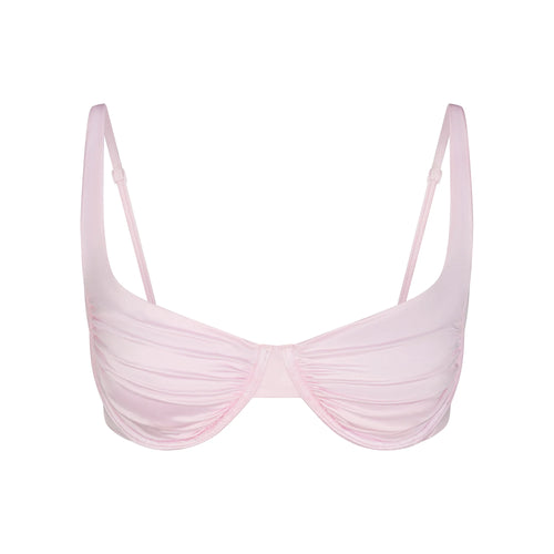 SATIN SWIM BALCONETTE BIKINI TOP | CHERRY BLOSSOM