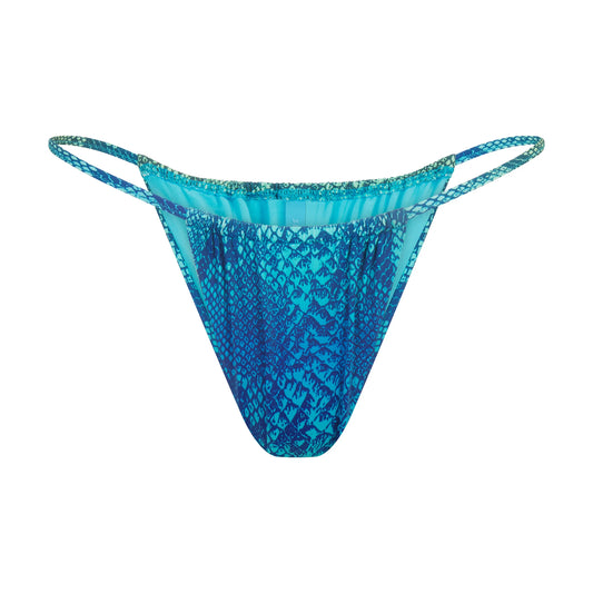 SIGNATURE SWIM STRING BIKINI BOTTOM | AQUA OMBRE SNAKE