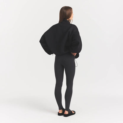 NEOPRENE OUTERWEAR OVERSIZED MOCK NECK JACKET | OBSIDIAN