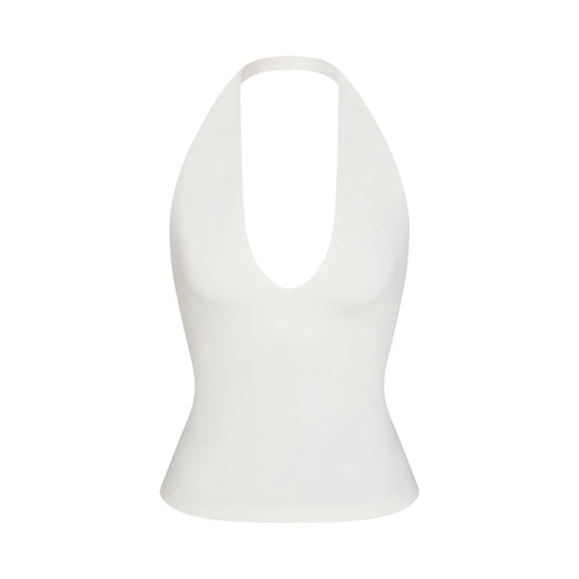 SMOOTH LAYERS HALTER TOP | EGRET