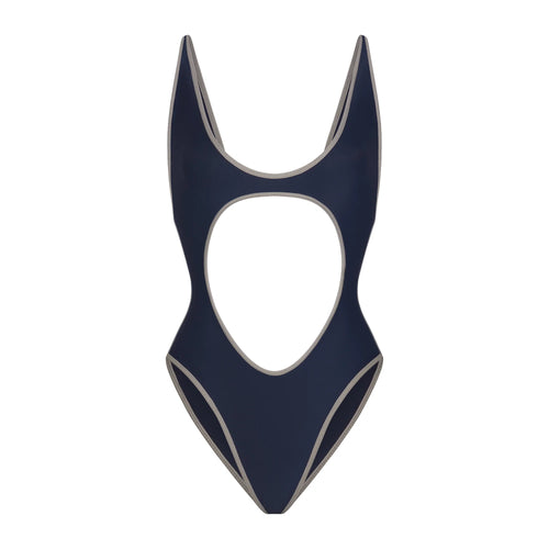 SIGNATURE SWIM CUT OUT ONE PIECE | NAVY CONTRAST