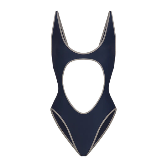 SIGNATURE SWIM CUT OUT ONE PIECE | NAVY CONTRAST