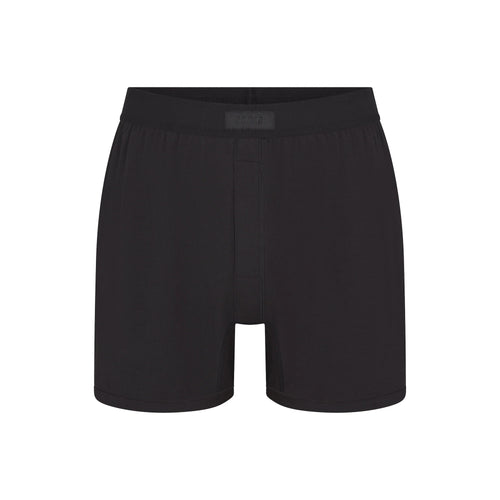 SKIMS COTTON MENS KNIT BOXER | ONYX