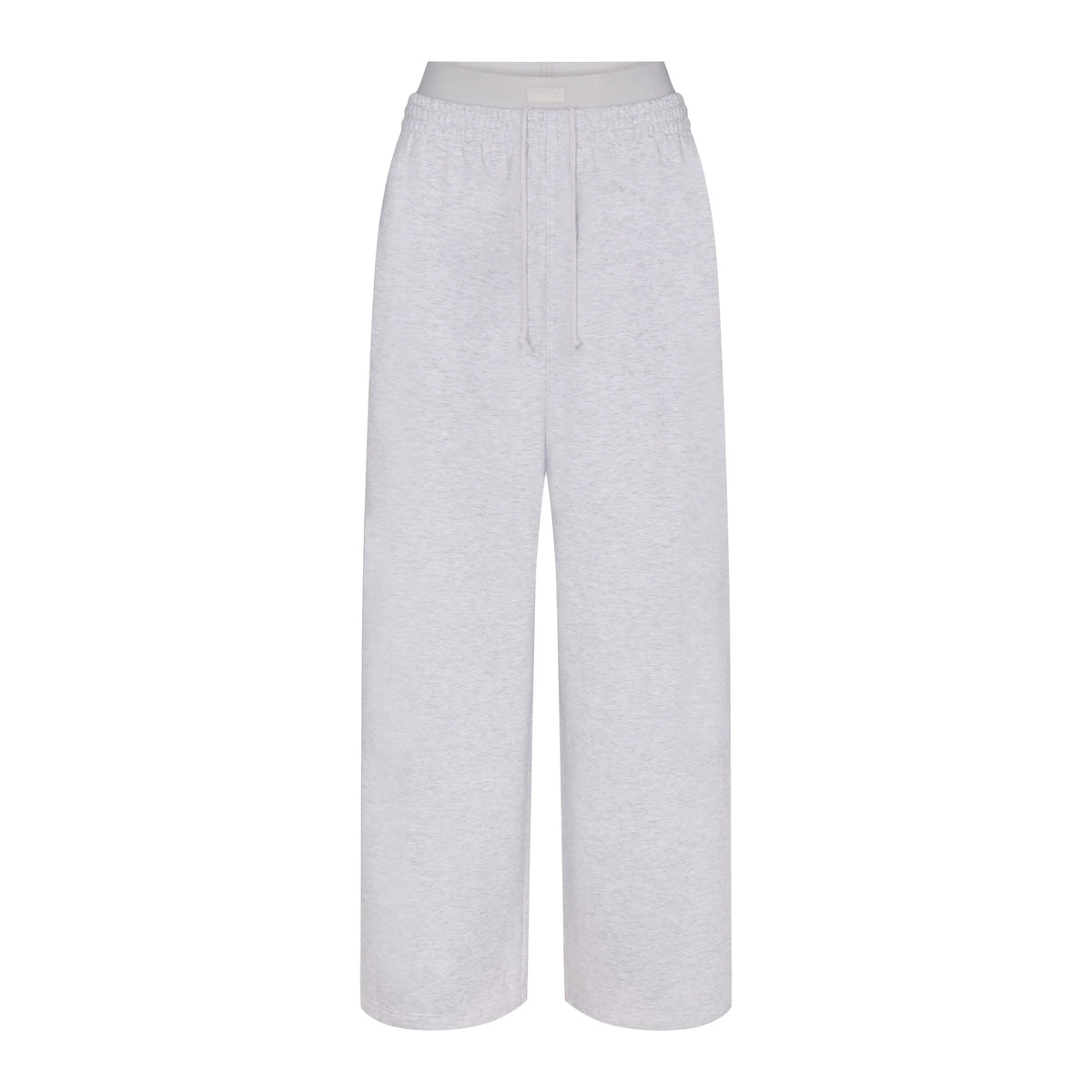 COTTON FLEECE OVERSIZED DOUBLE WAISTBAND PANT | LIGHT HEATHER GREY