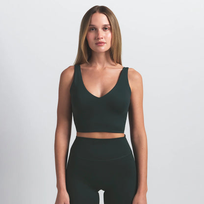 NikeSKIMS MATTE V-NECK BRA TOP | DARK TEAL