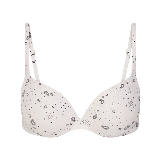 SIGNATURE SWIM ULTIMATE PUSH-UP TIE BACK BIKINI TOP | ECRU BANDANA PRINT