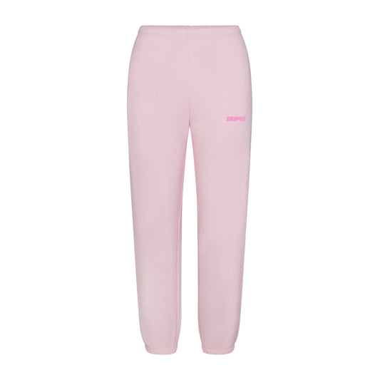 COTTON FLEECE JOGGER WITH EMBOSSED LOGO | CHERRY BLOSSOM