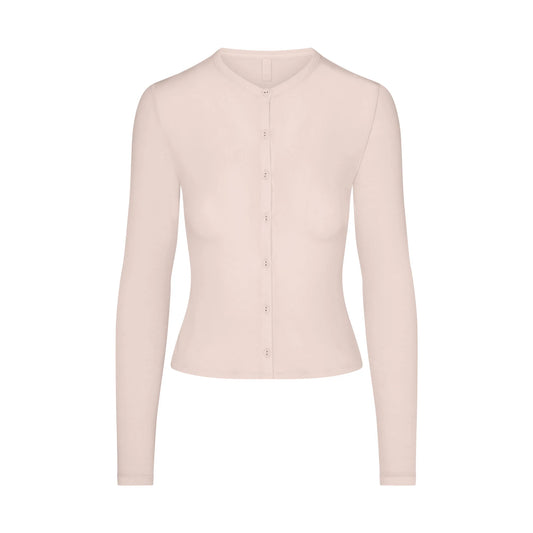 SHEER MODAL CARDIGAN WITH COVERED BUTTONS | PRIMROSE