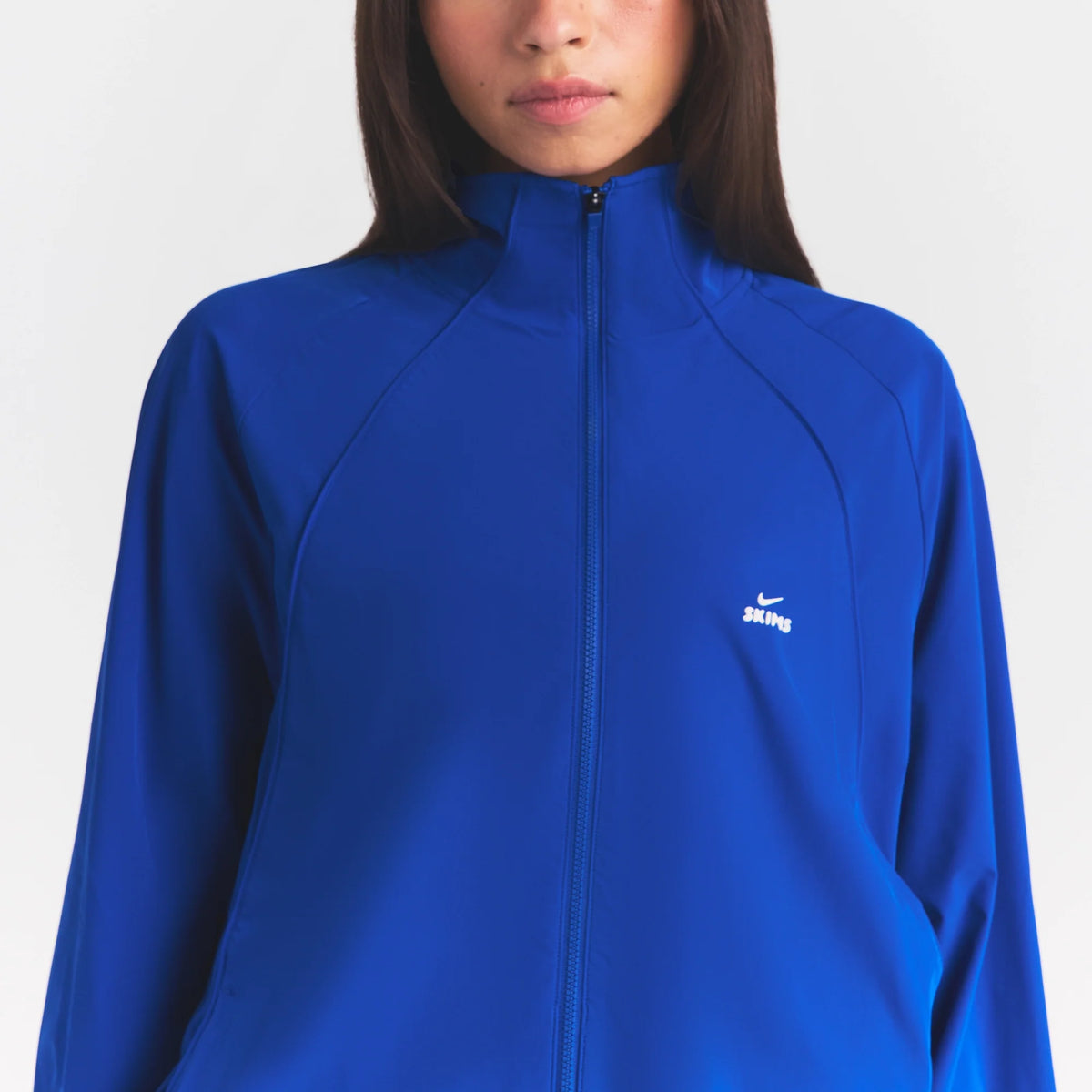 NikeSKIMS STRETCH NYLON OVERSIZED TRACK JACKET | COBALT
