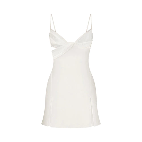 SKIMS ROMANCE DRAPED MINI SLIP DRESS | IVORY