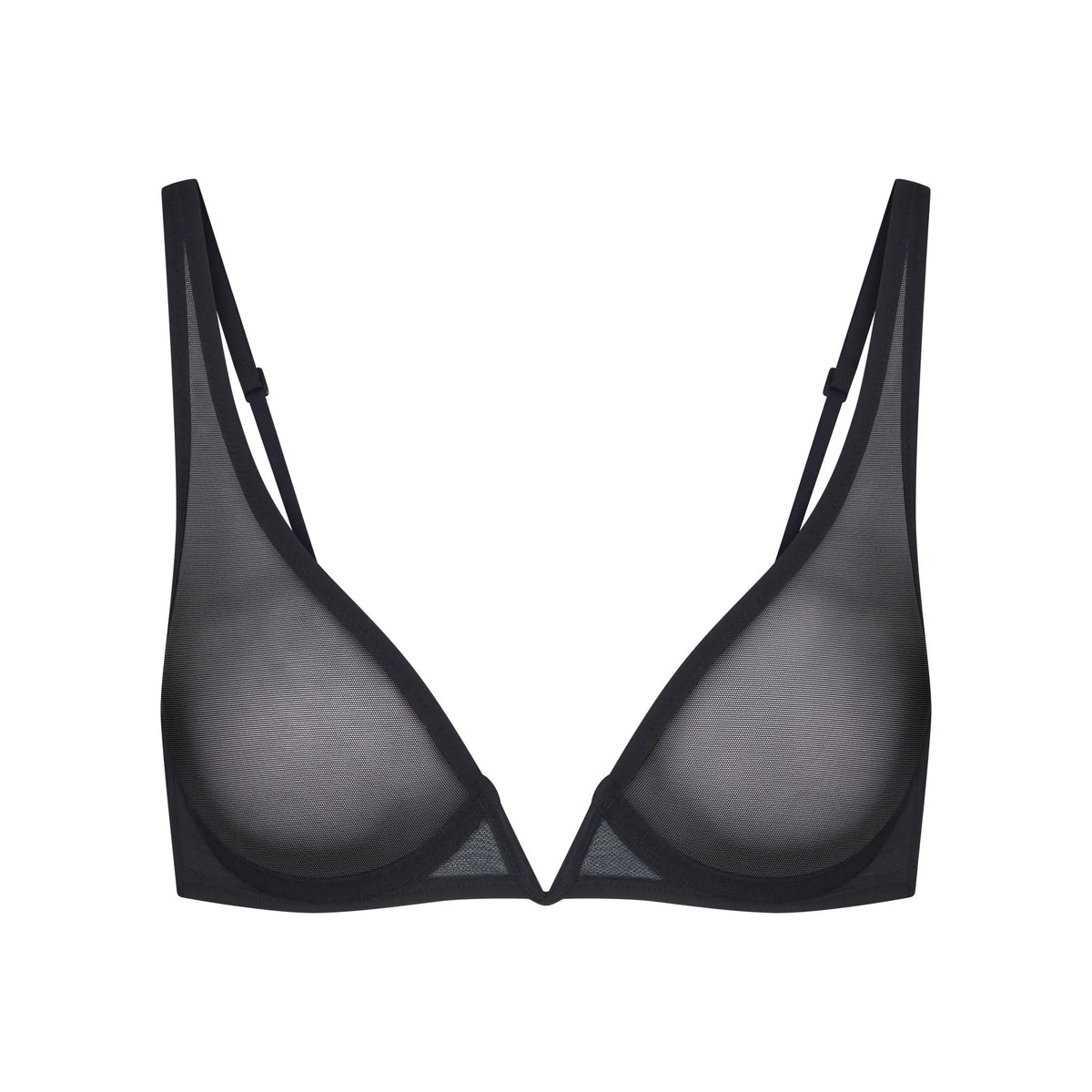 ULTRA FINE MESH DEEP PLUNGE BRA | OBSIDIAN
