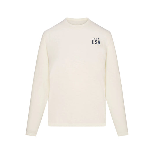 SKIMS FOR TEAM USA WORN IN JERSEY OLYMPIC LONG SLEEVE T-SHIRT | ECRU