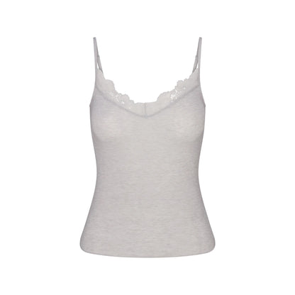 SHEER MODAL LACE CAMI | HEATHER GREY
