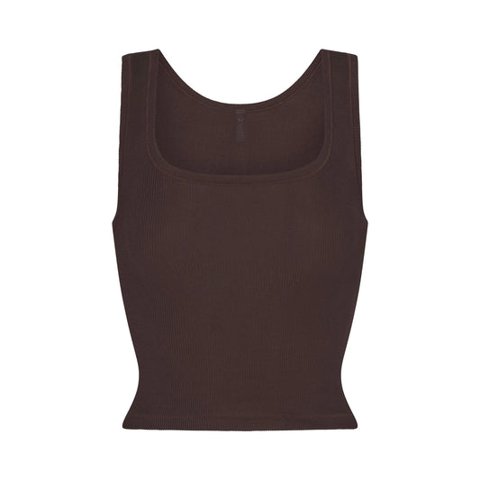COTTON RIB TANK | ESPRESSO
