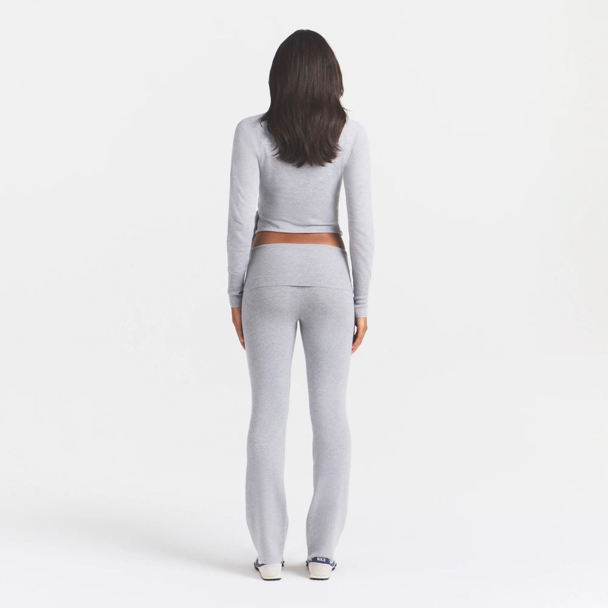 ESSENTIAL KNIT FOLDOVER PANT | MID HEATHER GREY