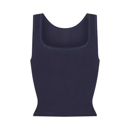 COTTON RIB TANK | NAVY
