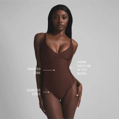 SKIMS BODY CORE SCULPT PLUNGE THONG BODYSUIT | JASPER
