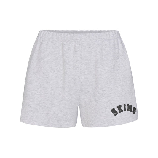 COTTON FLEECE LOGO CLASSIC SHORT | LIGHT HEATHER GREY WITH ONYX LOGO