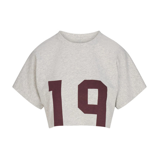 WORN IN JERSEY SUPER CROPPED T-SHIRT | CURRANT 19 PRINT