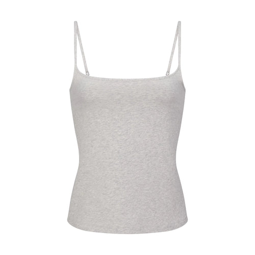 COTTON JERSEY SCOOP NECK CAMI | LIGHT HEATHER GREY