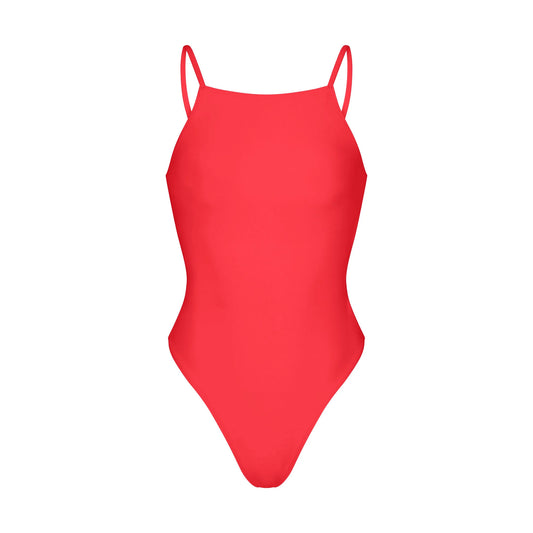 ICONIC SWIM HIGH NECK ONE PIECE | CARMINE