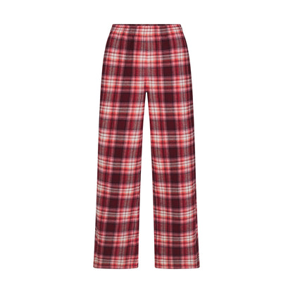 FLANNEL SLEEP OVERSIZED PANT | ULTRA PINK SANGRIA PLAID