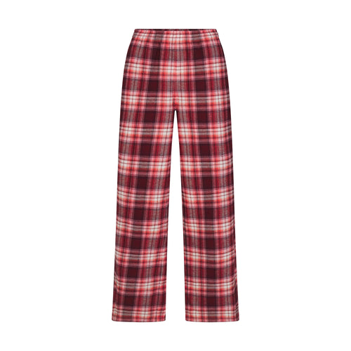 FLANNEL SLEEP OVERSIZED PANT | ULTRA PINK SANGRIA PLAID