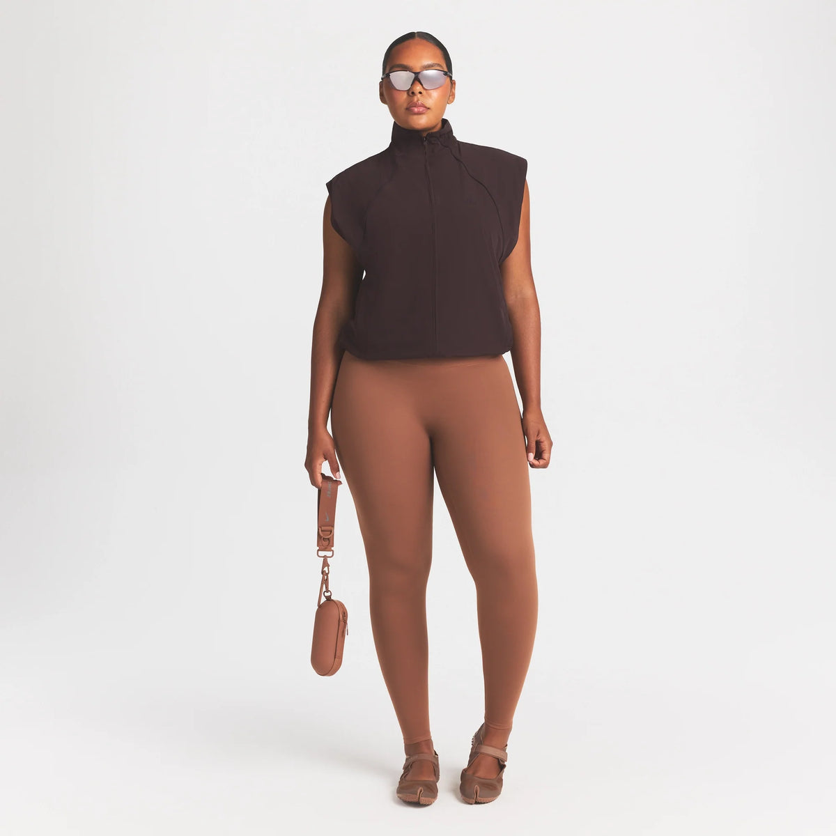 NikeSKIMS STRETCH NYLON OVERSIZED VEST | DARK ROAST