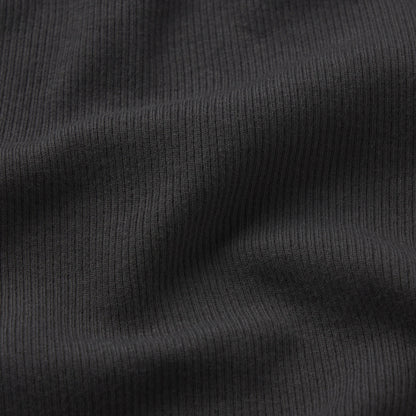 COTTON RIB ZIP UP TOP | SOOT