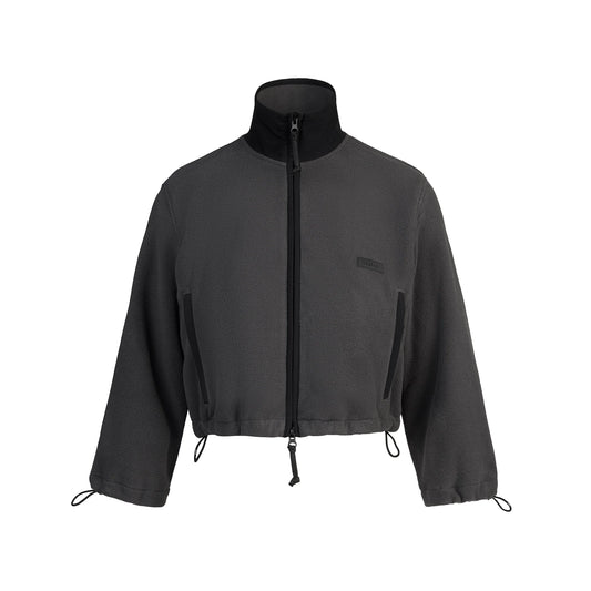 OUTDOOR FLEECE CROPPED 3/4 SLEEVE JACKET | ASH