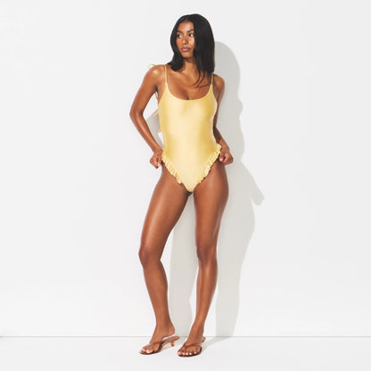 SATIN SWIM LOW BACK ONE PIECE | MARZIPAN