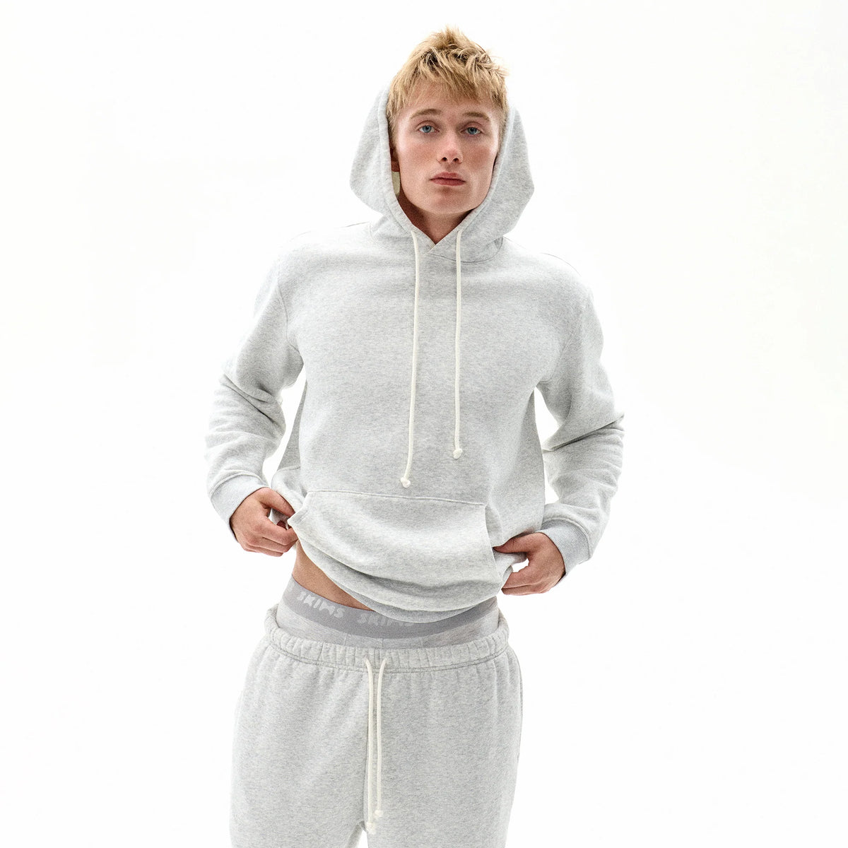 FLEECE LOUNGE MENS CLASSIC HOODIE | LIGHT HEATHER GREY