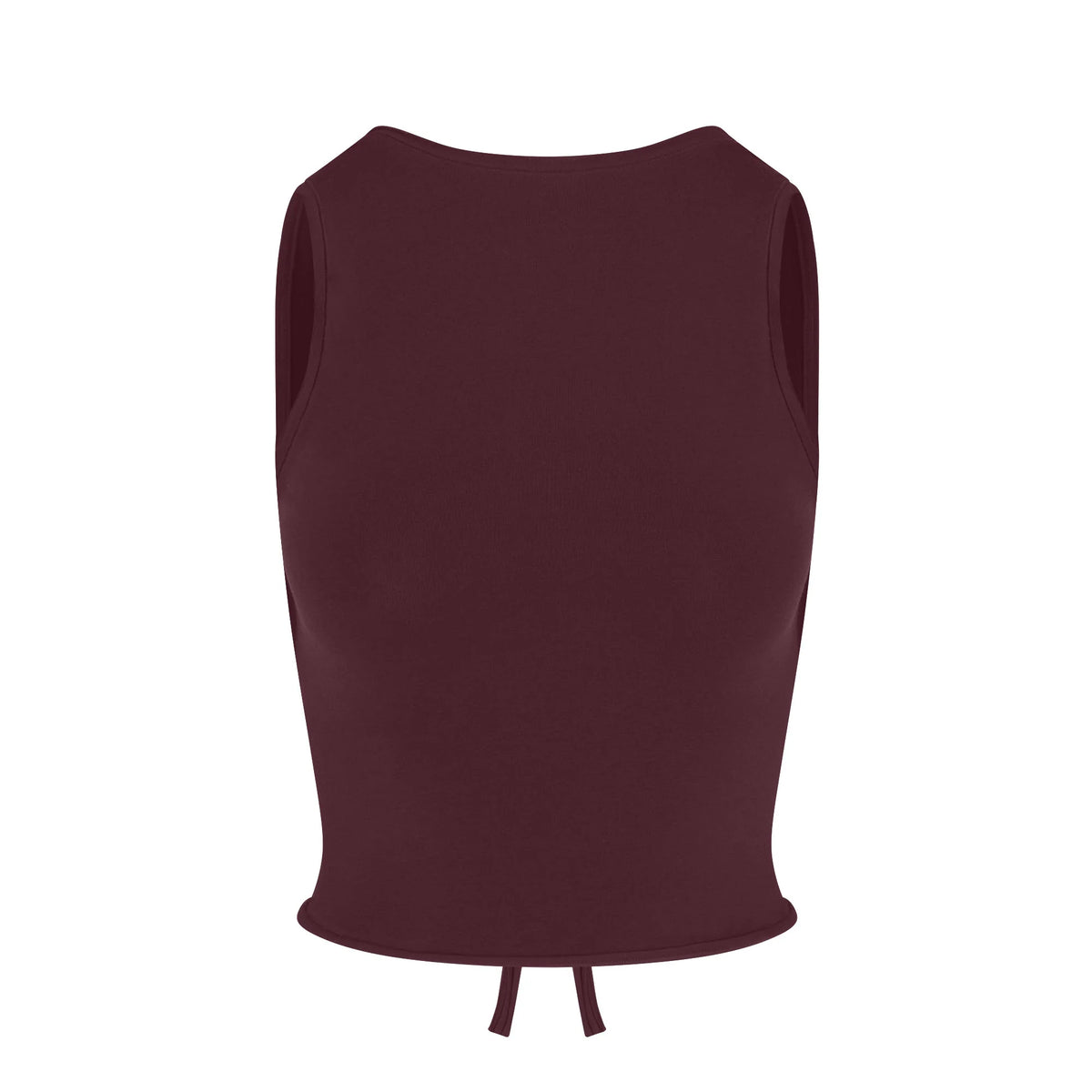 COTTON JERSEY TIE BACK TANK | CURRANT