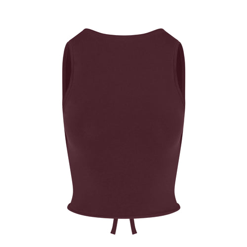 COTTON JERSEY TIE BACK TANK | CURRANT