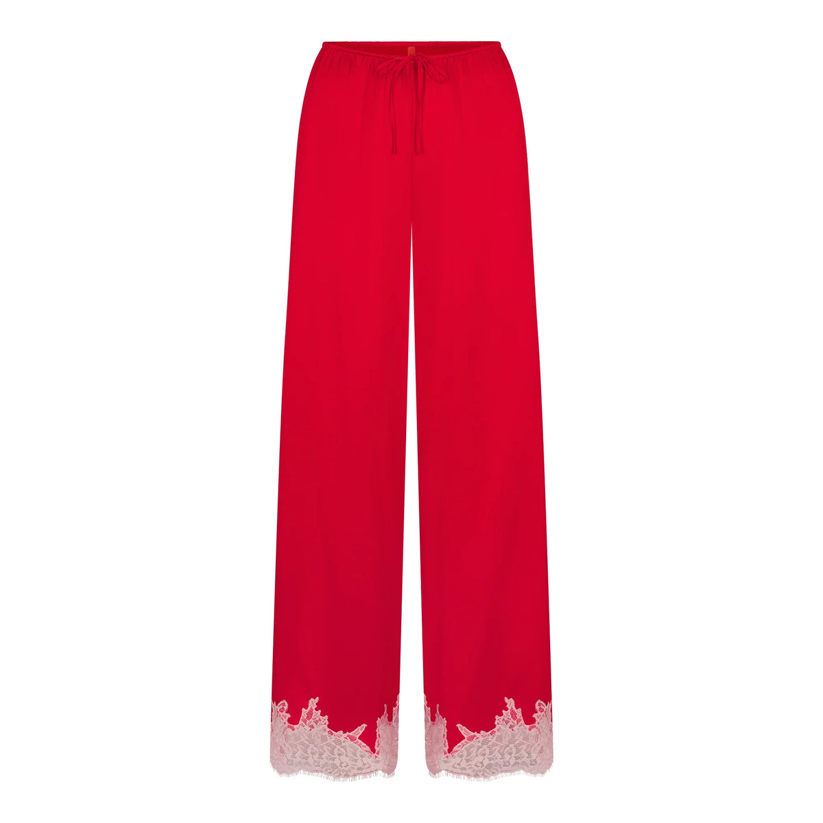 SILK LACE STRAIGHT LEG PANT | RUBY CONTRAST