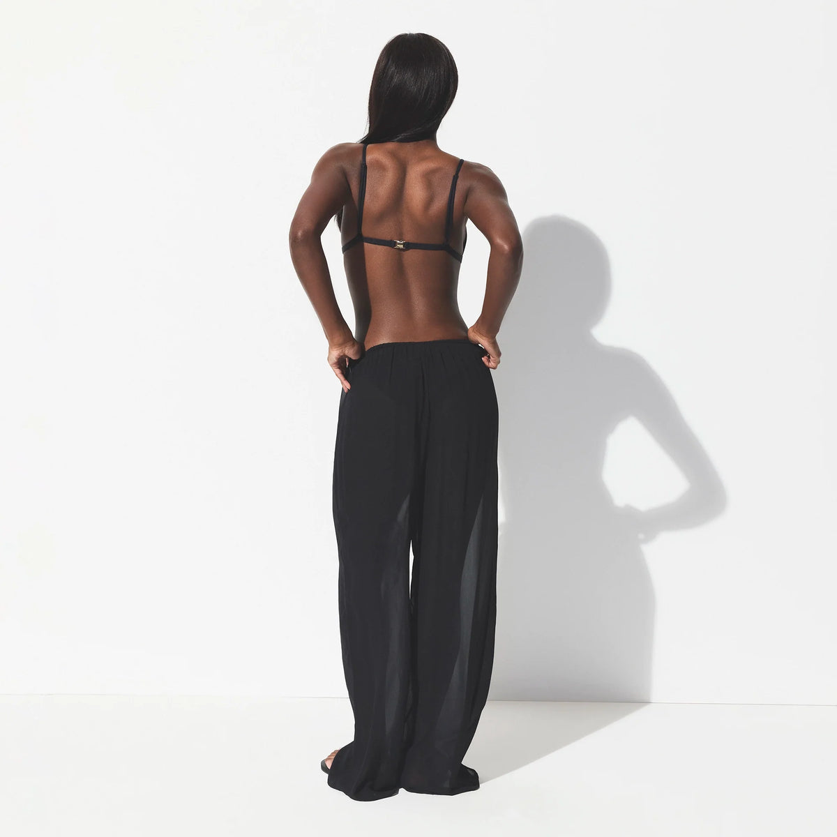 SWIM COVER-UPS SHEER PANT | OBSIDIAN