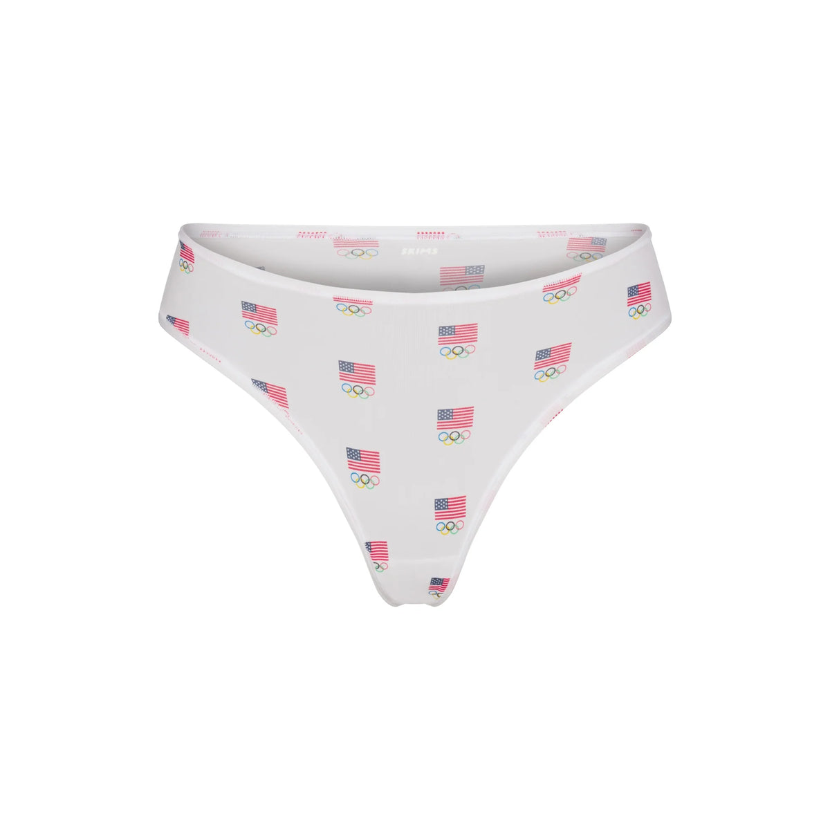 SKIMS FOR TEAM USA FITS EVERYBODY OLYMPIC DIPPED FRONT THONG | WHITE