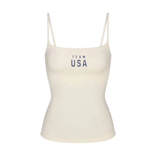 SKIMS FOR TEAM USA COTTON JERSEY PARALYMPIC CAMI | ECRU