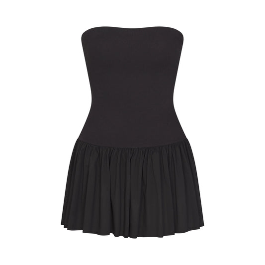 POPLIN APPAREL MINI TUBE DRESS | ONYX