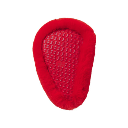 FAUX FUR HEART SLIPPER | RUBY